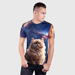 Футболка спортивная мужская Гималайская кошка в космосе, цвет: 3D-принт — фото 2