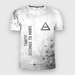 Мужская спорт-футболка Thirty Seconds to Mars - white gradient вертикальн
