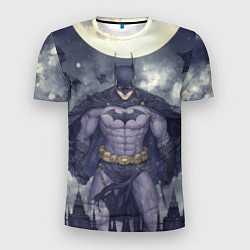 Футболка спортивная мужская Бэтмен и полнолуние, цвет: 3D-принт