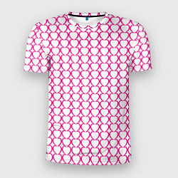 Футболка спортивная мужская Контурный паттерн соединённые сердца, цвет: 3D-принт