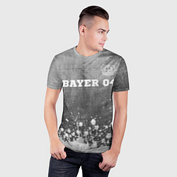 Футболка спортивная мужская Bayer 04 - grey gradient посередине, цвет: 3D-принт — фото 2