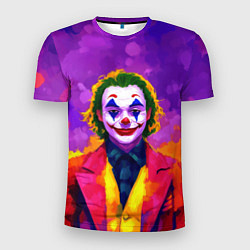 Мужская спорт-футболка Джокер в розово-желтом пиджаке