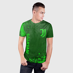 Футболка спортивная мужская Juventus - green gradient вертикально, цвет: 3D-принт — фото 2