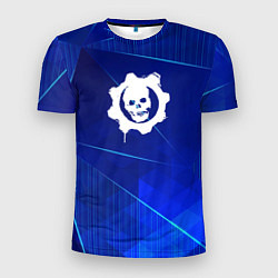 Футболка спортивная мужская Gears of War blue poly, цвет: 3D-принт
