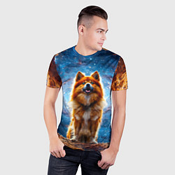 Футболка спортивная мужская Финский лаппхунд в космосе, цвет: 3D-принт — фото 2