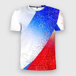 Мужская спорт-футболка Цвета флага России абстрактный