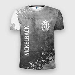 Мужская спорт-футболка Nickelback - grey gradient вертикально