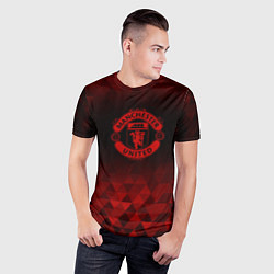 Футболка спортивная мужская Manchester United red poly, цвет: 3D-принт — фото 2