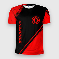 Мужская спорт-футболка Dongfeng - red gradient вертикально