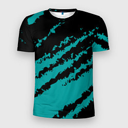 Мужская спорт-футболка The color is black and light blue