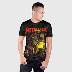 Футболка спортивная мужская Metallica - skeleton with a lantern, цвет: 3D-принт — фото 2