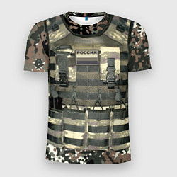Футболка спортивная мужская Бронежилет армейский - камуфляж, цвет: 3D-принт