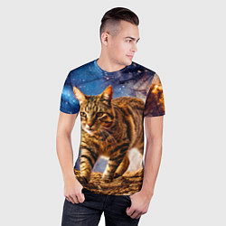 Футболка спортивная мужская Пиксибоб в космосе, цвет: 3D-принт — фото 2