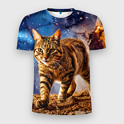 Мужская спорт-футболка Пиксибоб в космосе