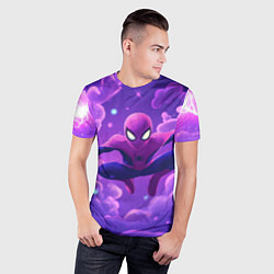 Футболка спортивная мужская Человек-паук на фоне облаков, цвет: 3D-принт — фото 2