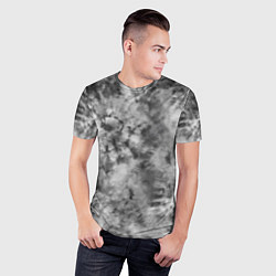 Футболка спортивная мужская Серый тай дай - абстракция, цвет: 3D-принт — фото 2