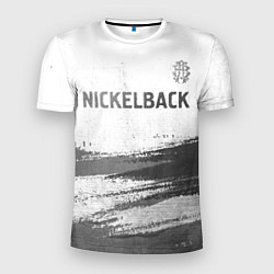 Футболка спортивная мужская Nickelback - white gradient посередине, цвет: 3D-принт