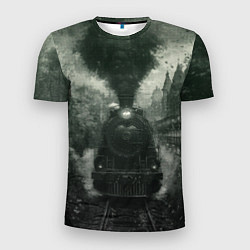 Мужская спорт-футболка Ретро иллюстрация паровоза