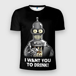 Мужская спорт-футболка Бендер - я хочу с тобой выпить