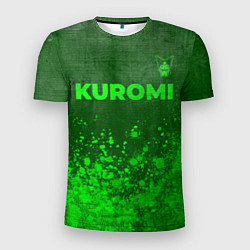 Мужская спорт-футболка Kuromi - green gradient посередине