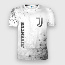 Мужская спорт-футболка Juventus - white gradient вертикально