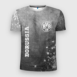 Мужская спорт-футболка Borussia - grey gradient вертикально