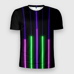 Футболка спортивная мужская Color Purple green pink, цвет: 3D-принт