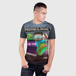 Футболка спортивная мужская End and peace - Minecraft, цвет: 3D-принт — фото 2