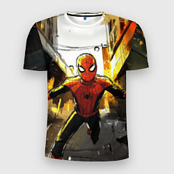 Мужская спорт-футболка Бегущий человек - паук