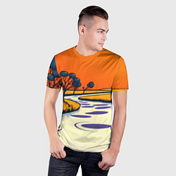 Футболка спортивная мужская Арт с фантастическим пейзажем, цвет: 3D-принт — фото 2