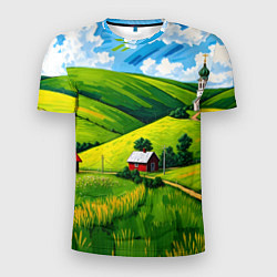 Мужская спорт-футболка Русская деревенька