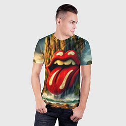 Футболка спортивная мужская Rolling Stones - sea rocks, цвет: 3D-принт — фото 2