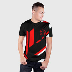 Футболка спортивная мужская Nirvana текстура полосы, цвет: 3D-принт — фото 2