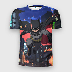 Футболка спортивная мужская Злой Бэтмен в полете, цвет: 3D-принт