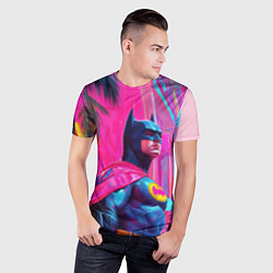 Футболка спортивная мужская Бэтмен в розовом стиле, цвет: 3D-принт — фото 2