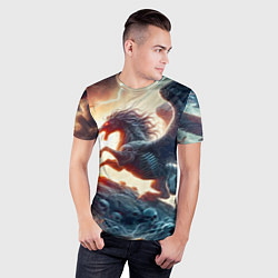 Футболка спортивная мужская Пегас тёмных сил - нейроарт, цвет: 3D-принт — фото 2
