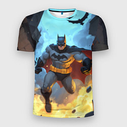 Футболка спортивная мужская Бэтмен в прыжке, цвет: 3D-принт