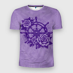 Мужская спорт-футболка Штурвал в розах