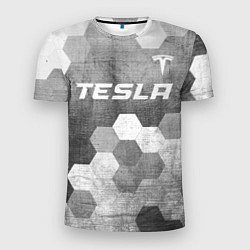 Футболка спортивная мужская Tesla - grey gradient посередине, цвет: 3D-принт
