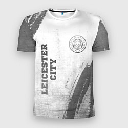 Мужская спорт-футболка Leicester City - white gradient вертикально