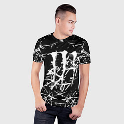 Футболка спортивная мужская Monster energy белые штрихи краско, цвет: 3D-принт — фото 2