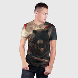 Футболка спортивная мужская Самурай медведь, цвет: 3D-принт — фото 2