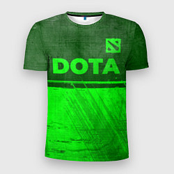 Футболка спортивная мужская Dota - green gradient посередине, цвет: 3D-принт