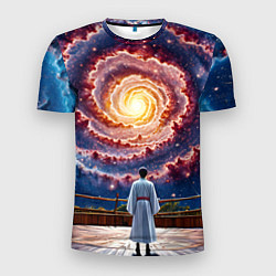 Футболка спортивная мужская Айкидоист в космосе, цвет: 3D-принт