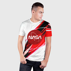 Футболка спортивная мужская Nasa абстрактные полосы, цвет: 3D-принт — фото 2