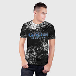 Футболка спортивная мужская Genshin Impact брызги красок, цвет: 3D-принт — фото 2
