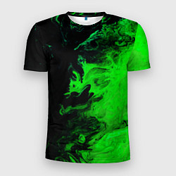 Мужская спорт-футболка Color green black