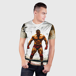 Футболка спортивная мужская Реслер на белом, цвет: 3D-принт — фото 2