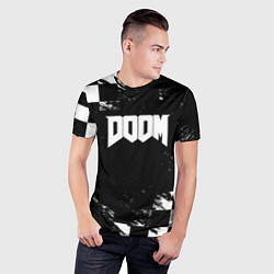 Футболка спортивная мужская Doom краски клетка, цвет: 3D-принт — фото 2