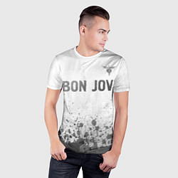 Футболка спортивная мужская Bon Jovi - white gradient посередине, цвет: 3D-принт — фото 2
